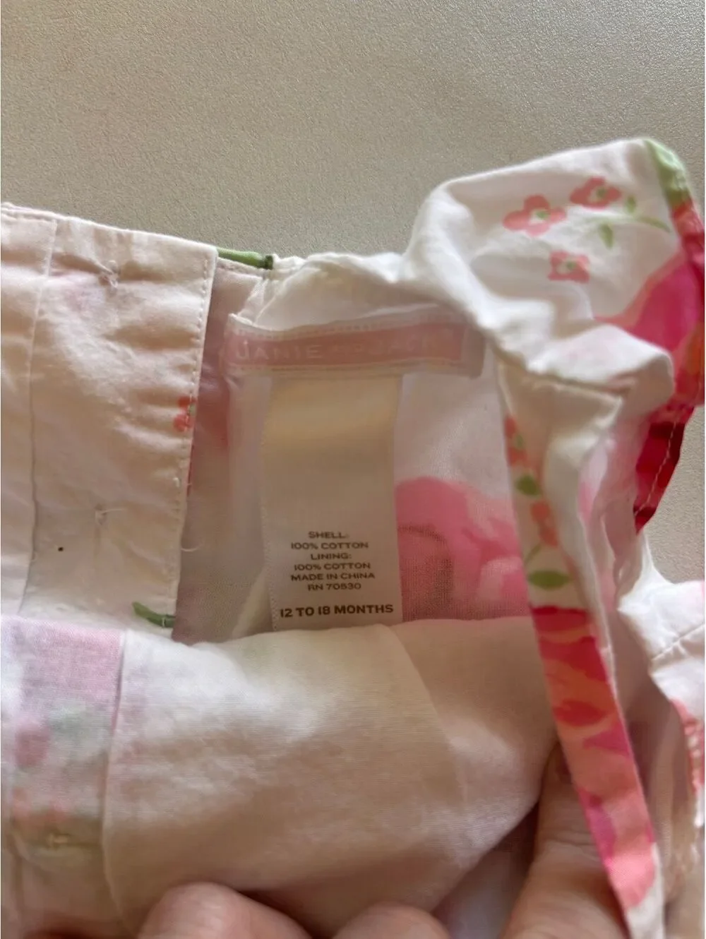 Janie and Jack Strawberry Floral Bubble Romper 12-18M